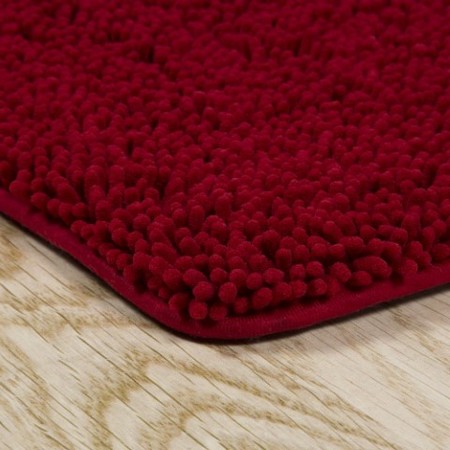 Hastings Home Hastings Home 2 Piece Memory Foam Shag Bath Mat Set - Burgundy 567991RMG